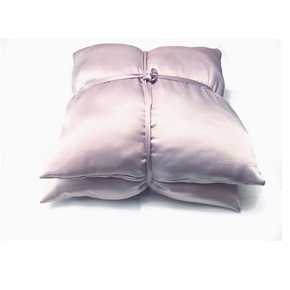 Lilac Satin hand made pillows.